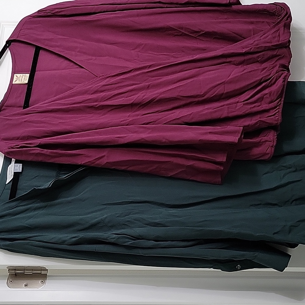 Faded Glory Purple Top & ON Green Top, Set of 2